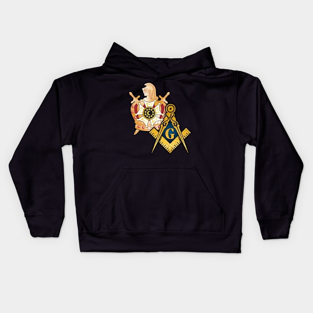 Order of DeMolay and Masonic Logo Kids Hoodie by Hermz Designs